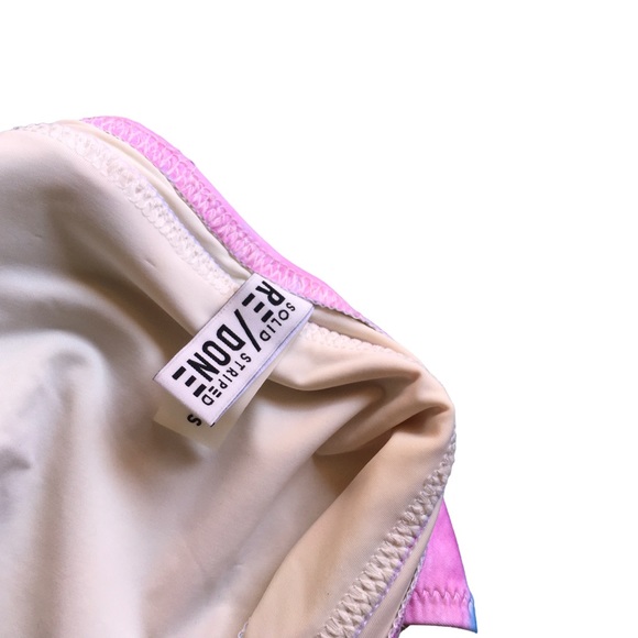Re/done x Solid&striped Pink Tye Dye Bikini strapless top high waisted bottoms - Picture 8 of 16
